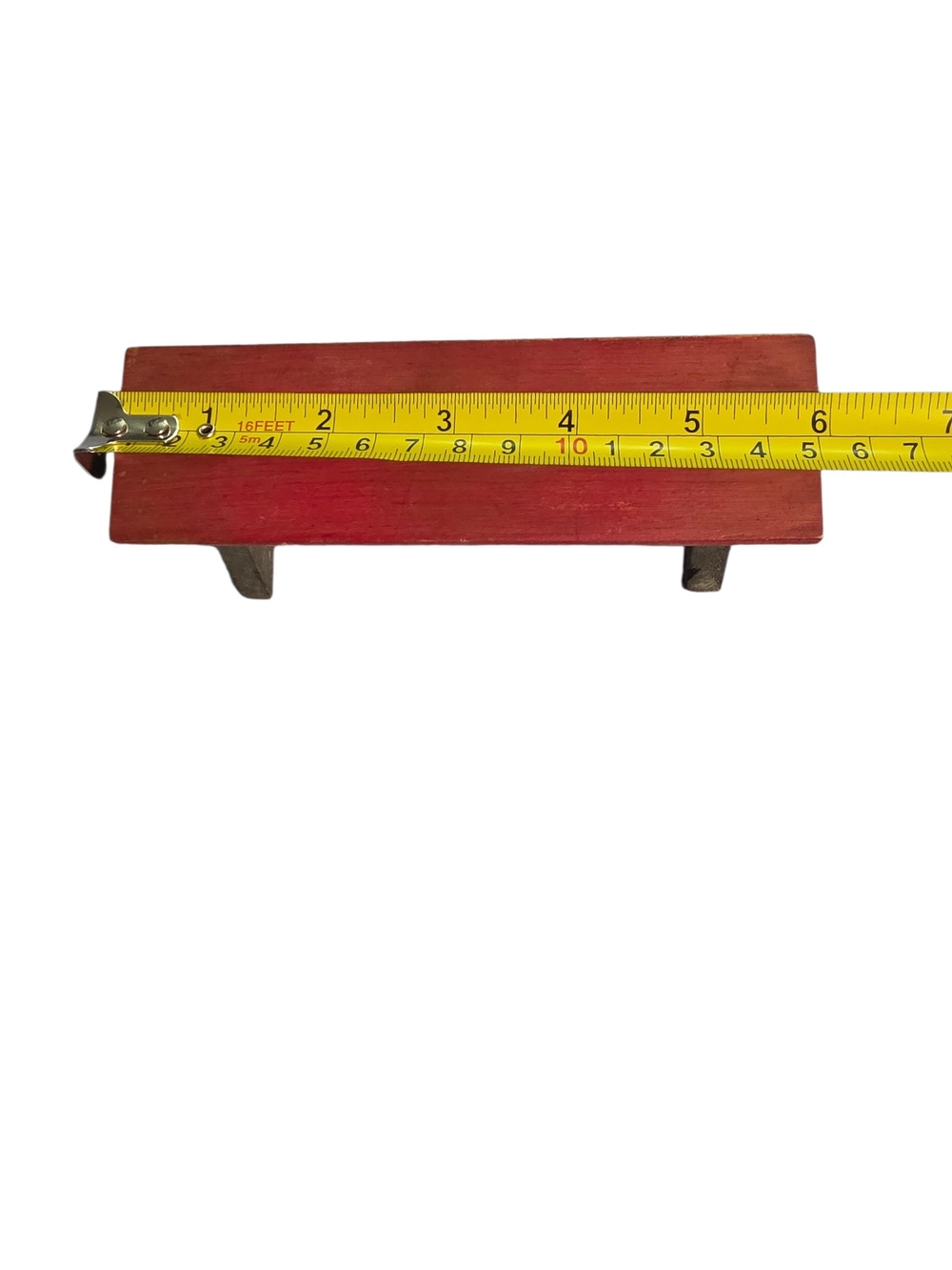 Red Miniature Wooden Bench Accent - Unbranded